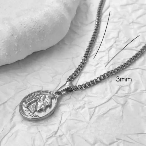 Collier avec médaille César argent