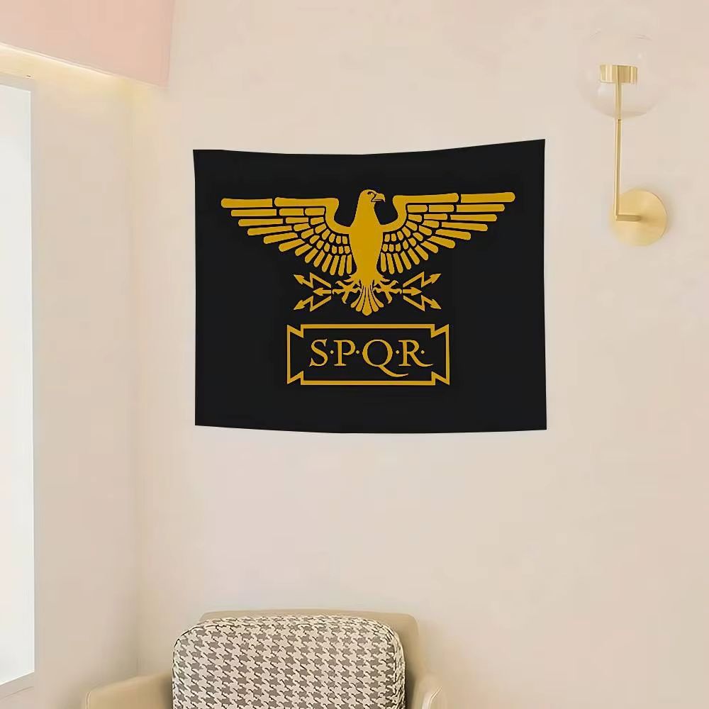 Tapisserie aigle doré sur fond noir – Image 1