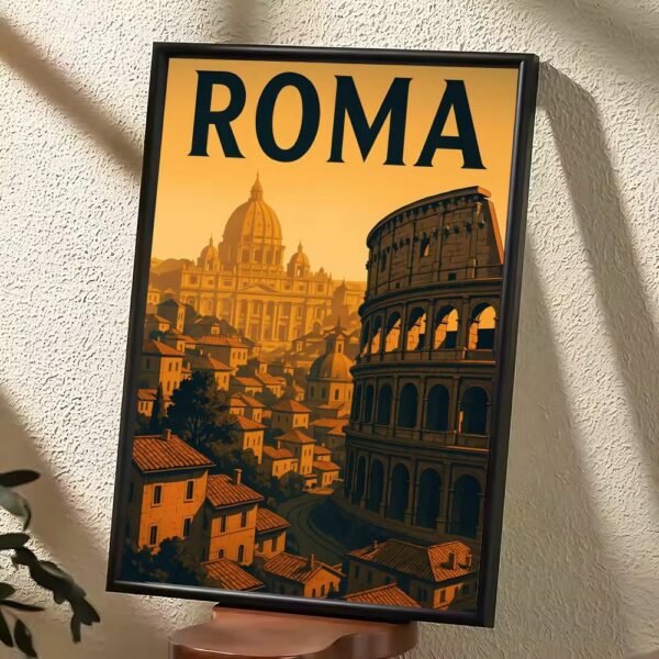 Tableau Rome antique dorée