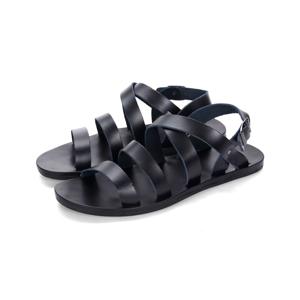 Sandales romaines noires pour homme ou femme – Image 2